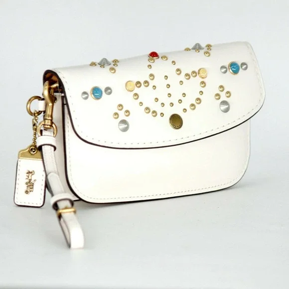 Coach | Bags | Coach Clutch With Rivets Cream Color Genuine  Coach Clutch with Rivets Cream Color Genuine Glov main image 0